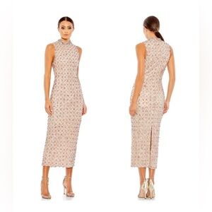 NWT Mac Duggal [ 6 ] 10780 Embellished High Neck Sleeveless Column Dress #J753